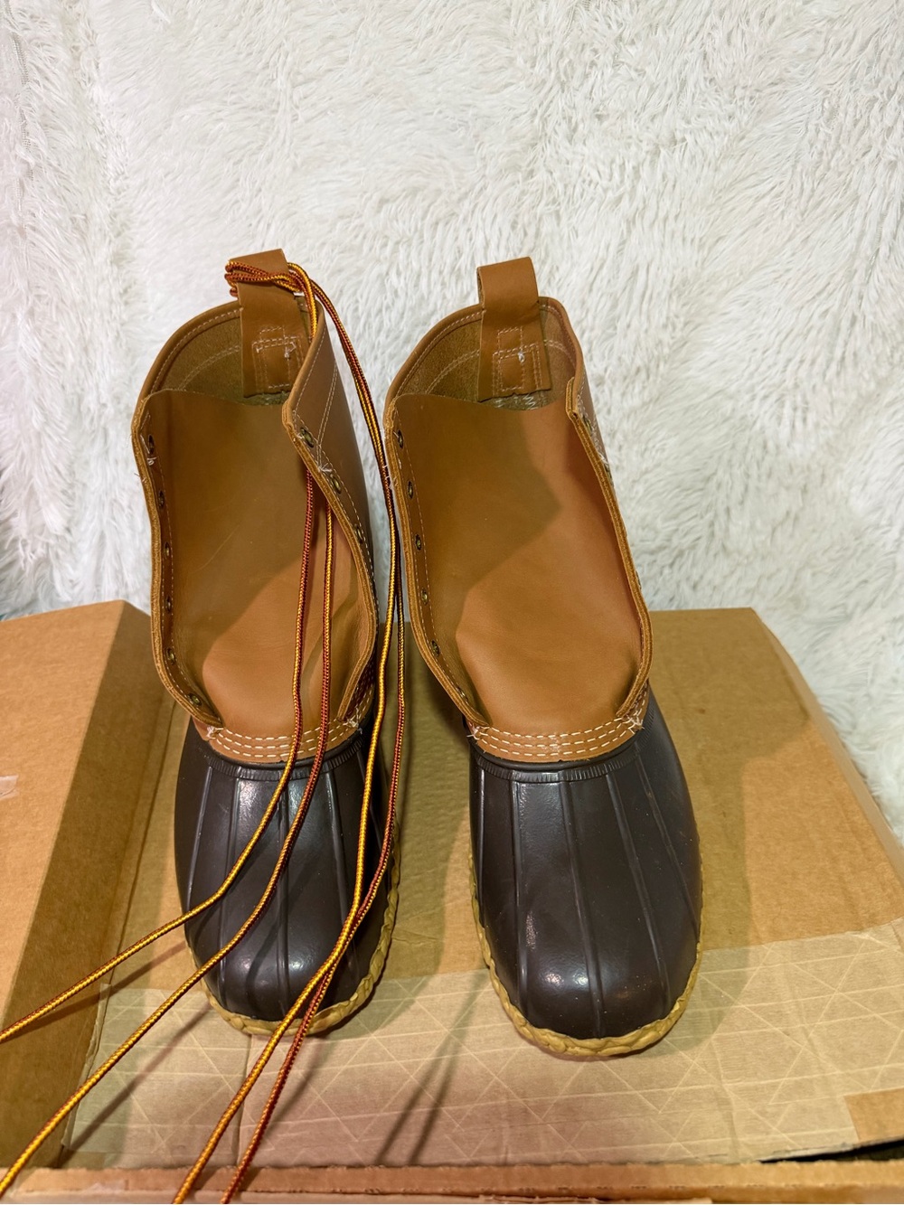 L.L. Bean Men’s Brown and Dark Brown Waterproof Duck Boots